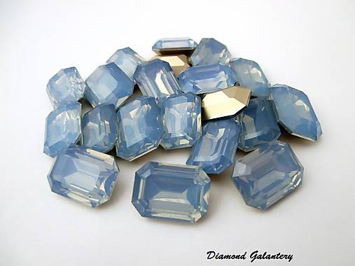 Galantéria - Ozdobné kamienky 13x18 mm - Svetlo Modré - 7386932_