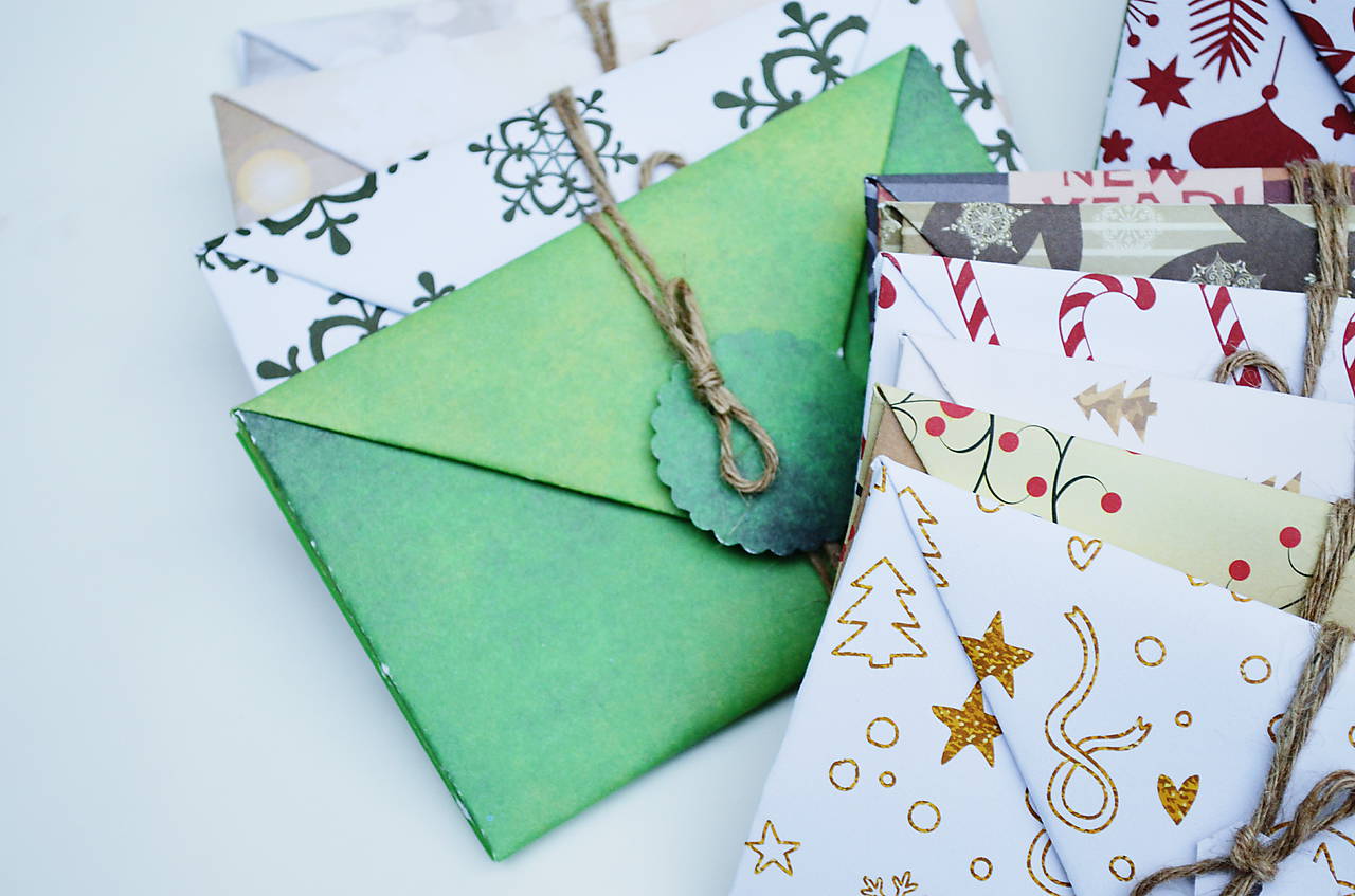 Vianočné pohľadnice + obálky