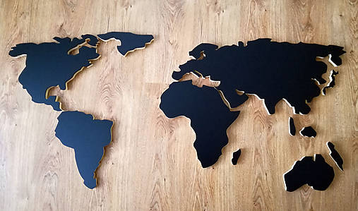3D mapa sveta na stenu minimalistická dekorácia