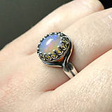 Prstene - Vintage Ethiopian Welo Opal & Silver Ag 925 / Strieborný vintage prsteň s prírodným opálom - 7392212_