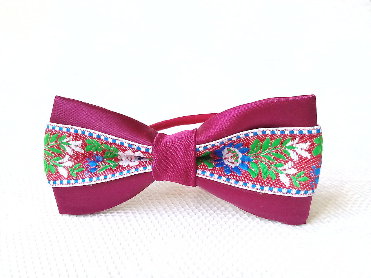 Slovak folklore hair bow (bordeaux/red)