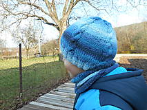 Čiapky, čelenky, klobúky - Modrá čiapka - 7404036_