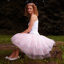 Sukne - Svetlo ružová tylová sukňa - 7402527_