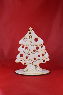Dekorácie - Drevená vianočná ozdoba stromček 57 - 7404099_