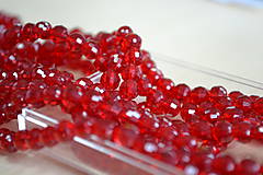 Korálky - Korálky sklenené brúsené krvavočervené 6mm, 0.50€/10ks - 7403752_