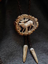 Iné šperky - Poľovnícka kravata/bolo s vyobrazeným jeleňom. - 7409710_