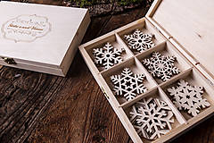 Dekorácie - Vianočné vločky z dreva - Kolekcia TICHÁ NOC - 7412993_