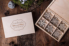 Dekorácie - Vianočné vločky z dreva - Kolekcia TICHÁ NOC - 7412998_