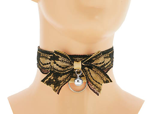Náhrdelníky - Obojok čipkový saténový gothic lolita, kawaii, gothic pastel, kitten play obojok, bdsm obojok 12D - 7415652_