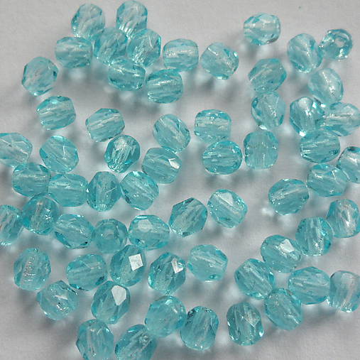 Sklenené brúsené korálky 4mm-1ks (20-sv.modrá)