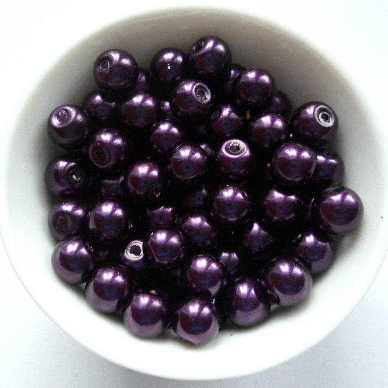 Voskované perly 6mm-30ks (slivková)