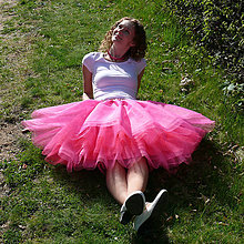Sukne - Sýto ružová tylová sukňa - 7413521_