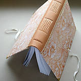 Papiernictvo - Romantický zápisník A5 s koženým chrbtom (ružový) - 7416170_