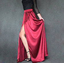 Sukne - Spoločenská saténová sukňa rôzne farby - 7416744_