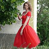 Sukne - Červená tylová sukňa - 7418780_