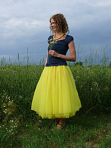 Sukne - Žltá tylová sukňa - 7418782_