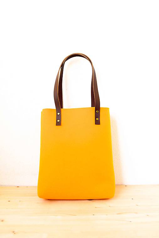 Kabelky - Urban... yellow... Felt & Leather - 7427398_