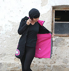 Mikiny - Kabátek s kapucí, balónový efekt, růžová podšívka - 7423184_