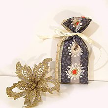 Úžitkový textil - Vianočné darčekové vrecúško - 7430759_