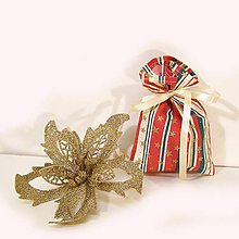 Úžitkový textil - Vianočné darčekové vrecúško - 7430910_