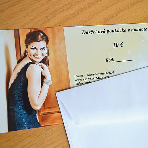 Darčeková poukážka v hodnote 10 €