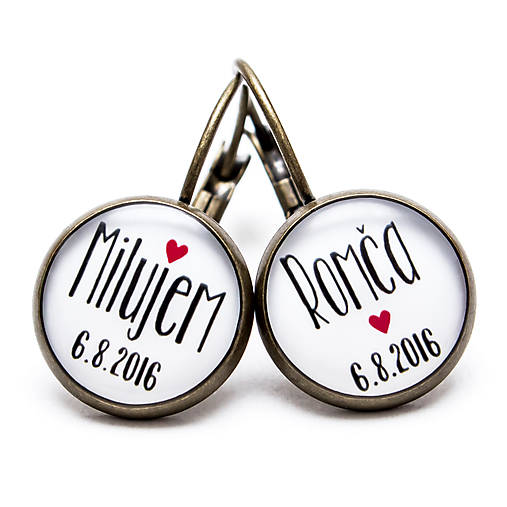 Náušnice - Milujem ho... - 7433090_