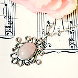 Romantic Antique Silver Rose Quartz Necklace / Romantický náhrdelník s ruženínom