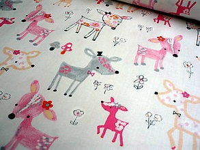 Textil - Bavlna Flora and Fawn - Pastel Deers - 7436172_