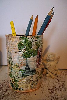 Dekorácie - stojan na ceruzy,perá,pastelky... Paríž 1 - 7436131_
