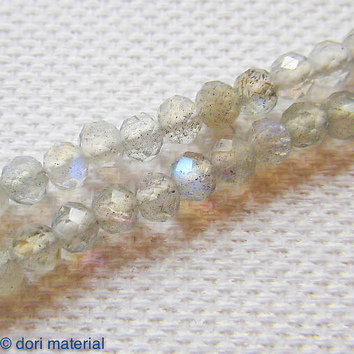 Minerály - labradorit rondelky, 3 x 4 mm - 7436947_