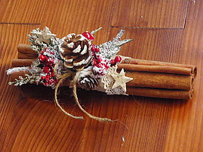 Dekorácie - Voňavá vianočná dekorácia zo škorice - 7435369_