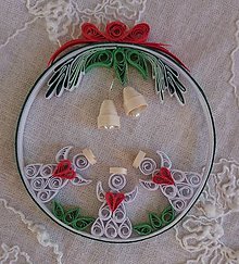 Dekorácie - Vianočná okrúhla dekorácia s anjelmi - 7440854_