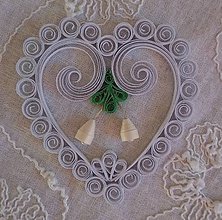 Dekorácie - Vianočná dekorácia - biele srdce - 7441009_