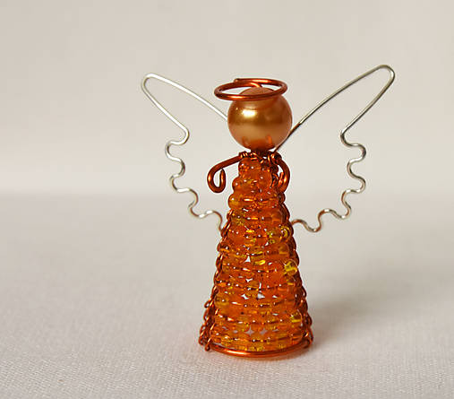 Anjelik najmenší - vianočná ozdoba 9 (Oranžová)