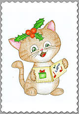 Papiernictvo - Vianočné mačiatko (spievajúca) - 7438179_