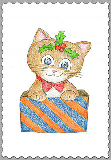 Papiernictvo - Vianočné mačiatko (vianočný darček) - 7439245_