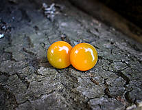 Náušnice - KRUH-ové napichovačky - dúhové (12 mm) (oranžovo-zelenkasté) - 7443821_
