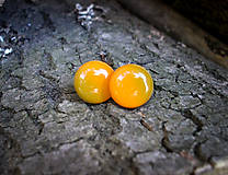 Náušnice - KRUH-ové napichovačky - dúhové (12 mm) (oranžovo-zelenkasté) - 7443822_