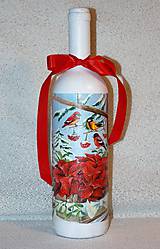 Nádoby - Vianočná fľaša Kŕmenie vtáčikov - 7446701_
