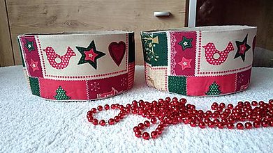 Úžitkový textil - Vianočné košíčky - 7451212_