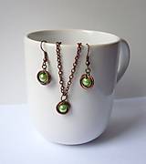 Sady šperkov - Medená sada so zelenou perličkou - 7456349_