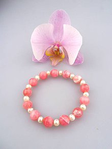 Náramky - perly pravé jadeit náramok- ružový sen - 7453545_