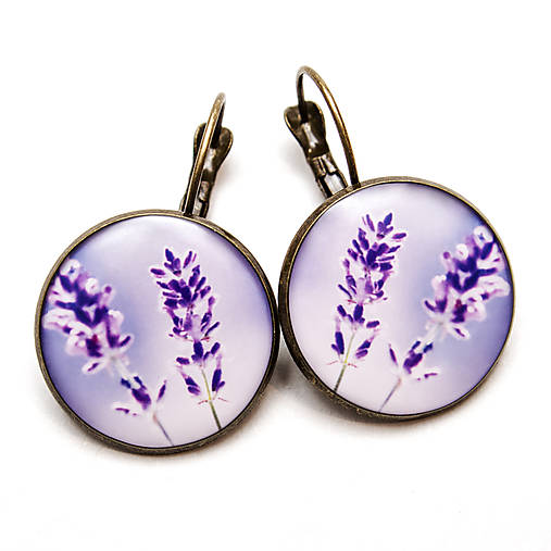 Náušnice - Levanduľky - 7457655_