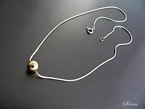 Náhrdelníky - Strieborný 925 náhrdelník s pozlacenou kuličkou - 7460240_