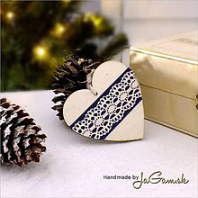 Dekorácie - Vianočná ozdoba - srdce 6,5 x 6,5 cm 1 ks (1052) - 7464146_
