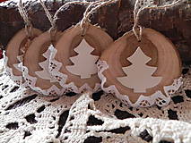 Dekorácie - Vianočné drievka - zasnežené stromčeky - 7464153_