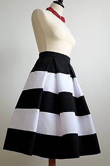 Sukne - čierno-biela sukňa - 7466616_