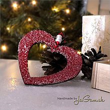 Dekorácie - Vianočná ozdoba - srdce 8,5 x 8 cm 1 ks (1045) - 7470108_