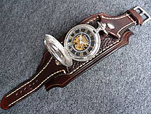 Náramky - Steampunk vreckové/náramkové hodinky hnedé - 7469414_