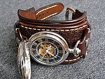 Náramky - Steampunk vreckové/náramkové hodinky hnedé - 7469420_